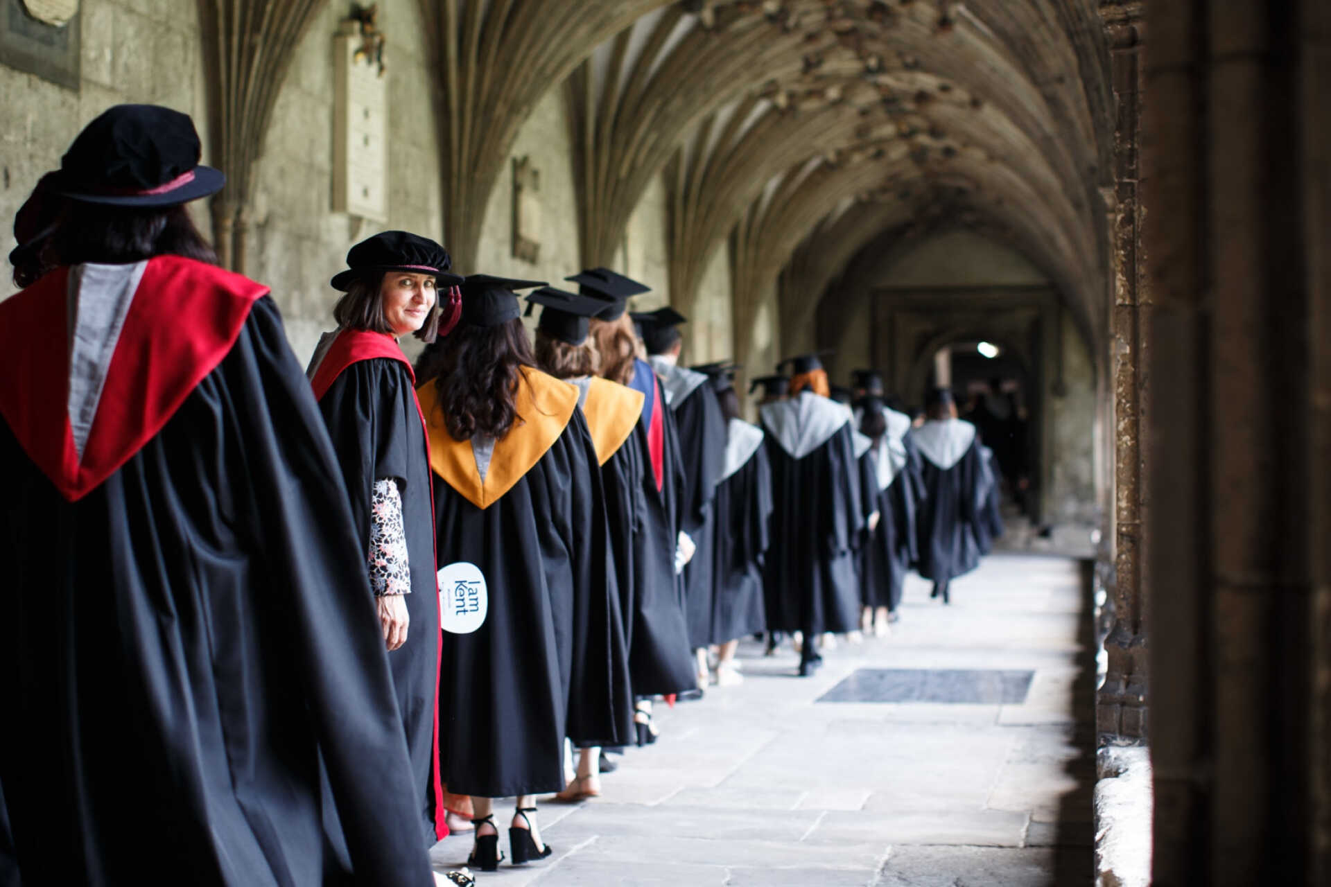 Graduates wait to collect their awards in Canterbury Cathedral